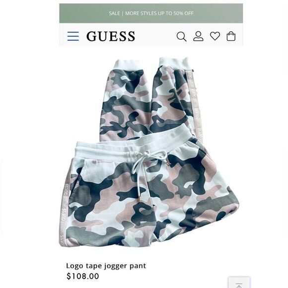 Guess Oaks Logo Tape Jogger Pant in Pink
Camouflage - Picture 3 of 8